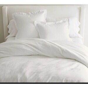 Pottery Barn 100% LINEN Duvet Queen Crisp White